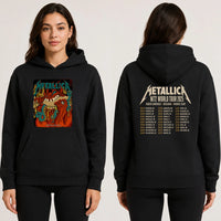 Metallica M72 World Tour May 25 2025 Lincoln Financial Field Philadelphia Pennsylvania United States 2 side T-shirt by Squindo featuring a monstrous fanged creature with red hands, blue-green tentacles, dripping yellow slime and M72 tour back print.