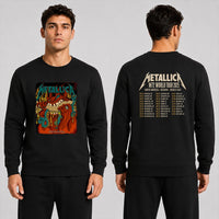Metallica M72 World Tour May 25 2025 Lincoln Financial Field Philadelphia Pennsylvania United States 2 side T-shirt by Squindo featuring a monstrous fanged creature with red hands, blue-green tentacles, dripping yellow slime and M72 tour back print.