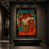 Metallica M72 World Tour May 25 2025 Lincoln Financial Field Philadelphia Pennsylvania United States poster canvas featuring a monstrous fanged creature with red hands, blue-green tentacles, dripping slime and Philadelphia event text.