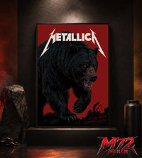 Metallica M72 World Tour May 30 2026 At Olympiastadion Berlin Germany Black Bear Artwork By Janta-Island Poster Canvas