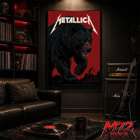 Metallica M72 World Tour May 30 2026 At Olympiastadion Berlin Germany Black Bear Artwork By Janta-Island Poster Canvas