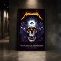 Metallica M72 World Tour May 31 2025 Bank of America Stadium Charlotte North Carolina United States poster canvas by N.C. Winters featuring a glowing skull with radiant third eye, golden eyes, mystical ornamental details and Charlotte event text.