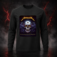 Metallica M72 World Tour May 31 2025 Bank of America Stadium Charlotte North Carolina United States T-shirt by N.C. Winters featuring a glowing skull with radiant third eye, golden eyes, mystical ornamental details and Charlotte event text.