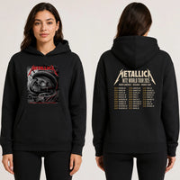 Metallica M72 World Tour May 3 2025 Nissan Stadium Nashville Tennessee United States 2 side T-shirt by Maxx242 featuring a black serpent coiled around a weathered skull, graveyard silhouettes and M72 tour back print.