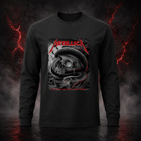 Metallica M72 World Tour May 3 2025 Nissan Stadium Nashville Tennessee United States T-shirt by Maxx242 featuring a black serpent coiled around a weathered skull, graveyard silhouettes and Nashville event text.