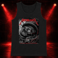 Metallica M72 World Tour May 3 2025 Nissan Stadium Nashville Tennessee United States T-shirt by Maxx242 featuring a black serpent coiled around a weathered skull, graveyard silhouettes and Nashville event text.