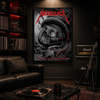 Metallica M72 World Tour May 3 2025 Nissan Stadium Nashville Tennessee United States poster canvas featuring a black serpent coiled around a weathered skull, graveyard silhouettes and Nashville event text.