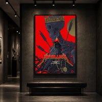 Metallica M72 World Tour May 9 2025 Historic Crew Stadium Columbus Ohio United States poster canvas by Vance Kelly featuring a crowned skeleton, black raven, arrows, thorny roots and Columbus event text.