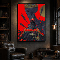 Metallica M72 World Tour May 9 2025 Historic Crew Stadium Columbus Ohio United States poster canvas by Vance Kelly featuring a crowned skeleton, black raven, arrows, thorny roots and Columbus event text.