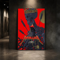 Metallica M72 World Tour May 9 2025 Historic Crew Stadium Columbus Ohio United States poster canvas by Vance Kelly featuring a crowned skeleton, black raven, arrows, thorny roots and Columbus event text.