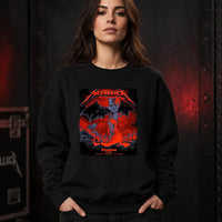Metallica M72 World Tour November 12 2025 Suncorp Stadium Brisbane Australia T-shirt by Ken Taylor featuring a winged skeletal demon, flame details, wolf, red smoke, volcanic rocks, lava and Brisbane event text.