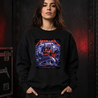 Metallica M72 World Tour November 15 2025 Accor Stadium Sydney Australia T-shirt by Blair Sayer featuring a hooded skeletal reaper, birds of prey, full moon, lightning, twisted trees and Sydney event text.
