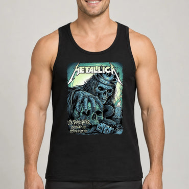Metallica M72 World Tour October 15 and 17 2026 Sphere Las Vegas United States T-shirt by MAXX242 featuring a skeletal Fortune Reaper Skull, serpent, candle and dice.