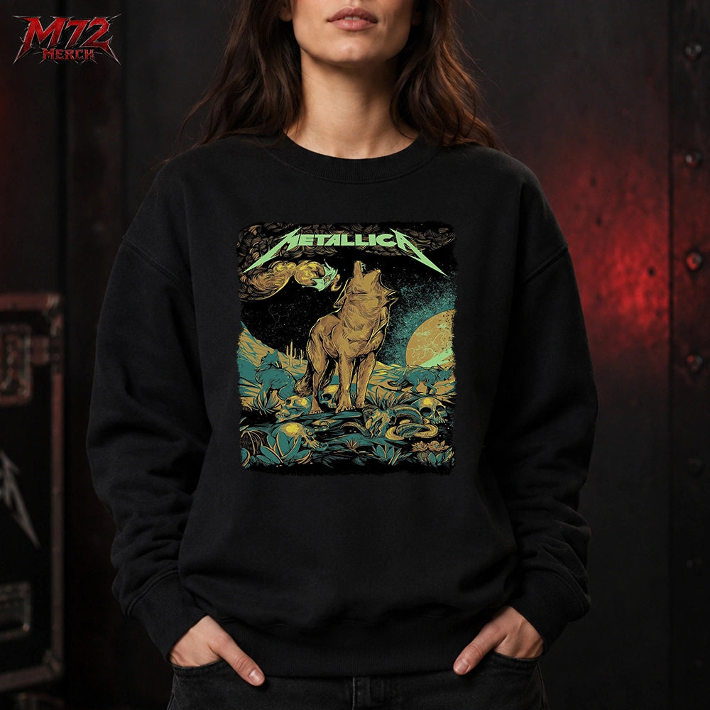 Metallica M72 World Tour Week 4 Show 7 October 22 2026 Sphere Las Vegas United States T-shirt featuring Life Burns Faster artwork by WolfSkullJack.